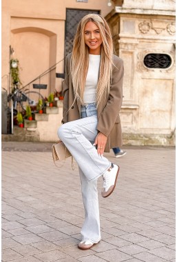 Beżowo białe trampki barefoot Aleksandra czarny