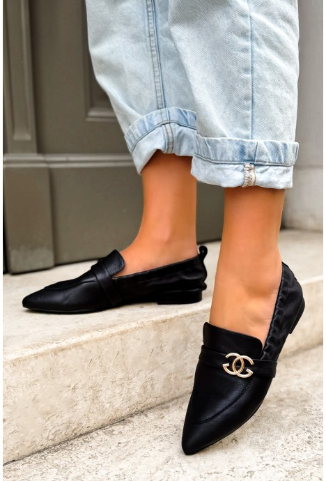 Czarne loafersy Ernica