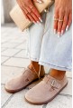 Beżowe zamszowe półbuty barefoot Violetta