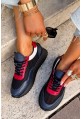 Czarne siateczkowe sneakersy Mayana z ozdobnymi wstawkami