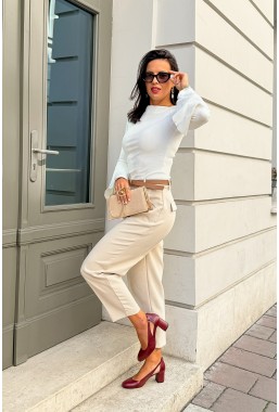 Bordowe czółenka Lenora