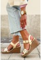 Żółte sandałki espadryle na koturnie Wichita