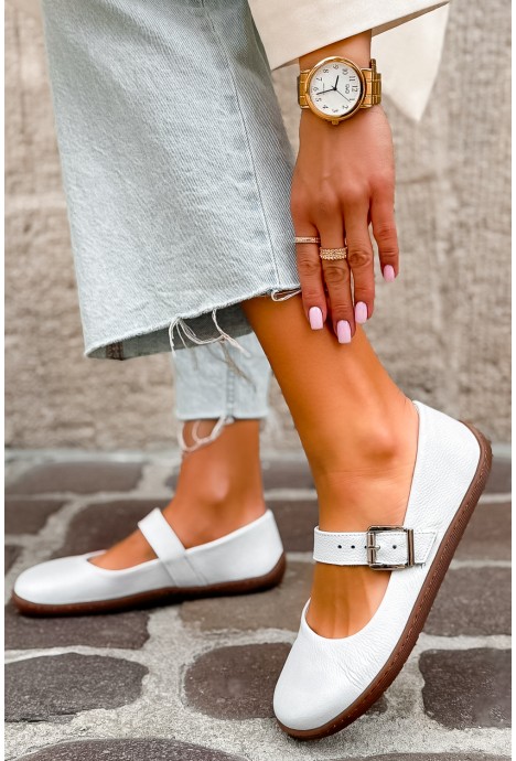Białe baleriny barefoot Elora