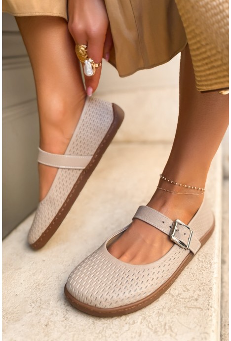 Ażurowe baleriny barefoot Coralia mokka