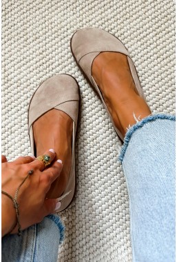 Komfortowe baleriny barefoot Elya beż