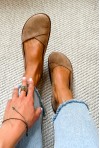 Komfortowe baleriny barefoot Elya jasny brąz