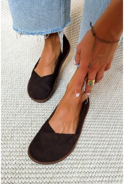 Komfortowe brązowe baleriny barefoot Elya