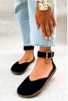 Czarne zamszowe baleriny barefoot Talya