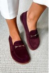 Bordowe zamszowe mokasyny barefoot Lazea