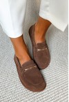 Brązowe zamszowe mokasyny barefoot Lazea