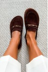 Czekoladowe zamszowe mokasyny barefoot Lazea