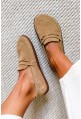 Beżowe zamszowe mokasyny barefoot Lazea