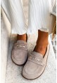 Zamszowe mokasyny barefoot Lazea cappucino