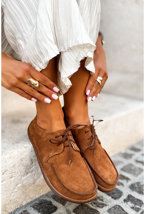 Zamszowe półbuty barefoot Daxia camel