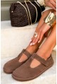 Brązowe baleriny barefoot Tessaro