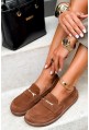 Karmelowe zamszowe mokasyny barefoot Lazea