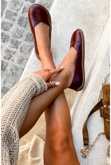 Burgundowe baleriny barefoot Elya