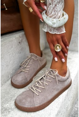 Zamszowe cappuccino trampki barefoot Alimta