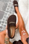 Zamszowe brązowe mokasyny barefoot Carmea