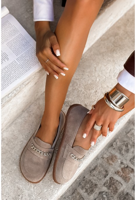 Szare zamszowe mokasyny barefoot Carmea