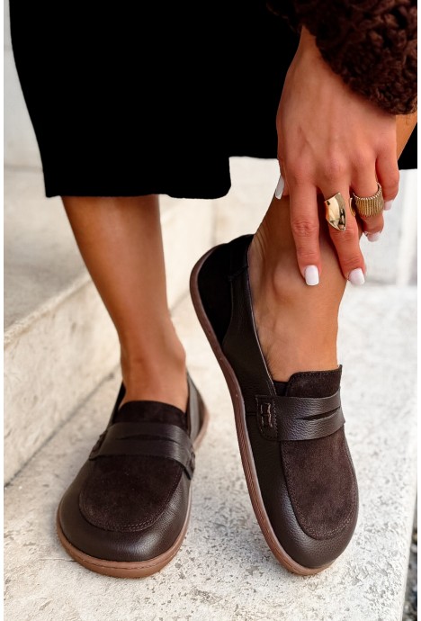 Czekoladowe mokasyny barefoot Morena