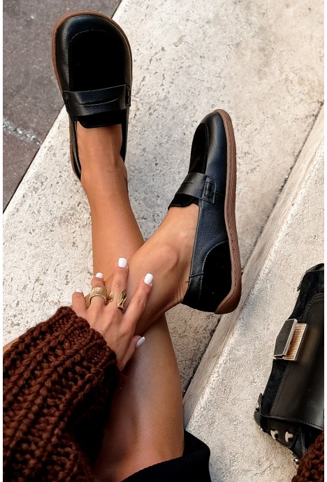 Czarne zamszowe mokasyny barefoot Morena