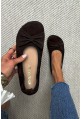 Brązowe zamszowe baleriny barefoot Elvira