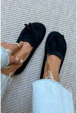 Czarne zamszowe mokasyny barefoot Ennisa