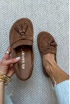 Zamszowe mokasyny barefoot Ennisa tabaco