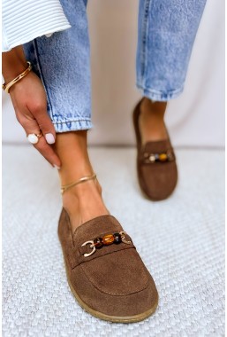 Brązowe zamszowe mokasyny barefoot Helena