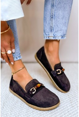 Czekoladowe zamszowe mokasyny barefoot Helena