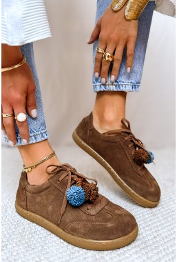 Brązowe zamszowe trampki barefoot Kinga