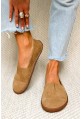 Beżowe zamszowe baleriny barefoot Nattie