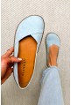 Błękitne zamszowe baleriny barefoot Elya