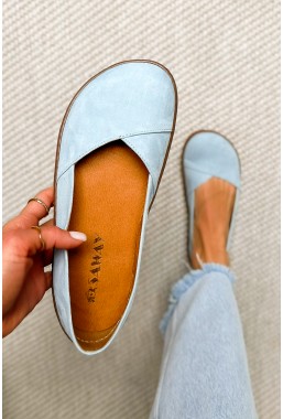 Błękitne zamszowe baleriny barefoot Elya
