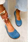 Niebieskie zamszowe baleriny barefoot Elya