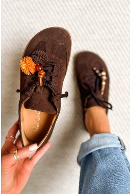Brązowe zamszowe trampki barefoot Brillea