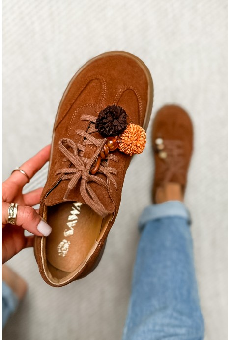 Brązowe zamszowe trampki barefoot Maris