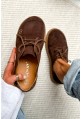 Czekoladowe zamszowe lekkie trampki barefoot Areno