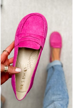 Różowe zamszowe mokasyny barefoot Malirra