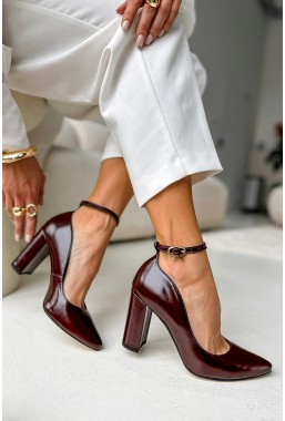 Bordowe czółenka Lavinia