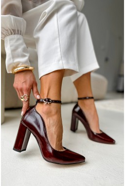 Bordowe czółenka Lavinia