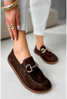 Brązowe zamszowe mokasyny barefoot Verunell