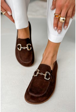 Brązowe zamszowe mokasyny barefoot Verunell
