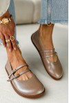 Jasnoróżowe metaliczne baleriny barefoot Giulietta