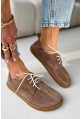 Beżowe zamszowe półbuty barefoot Aldona