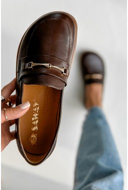 Klasyczne brązowe mokasyny barefoot Merada