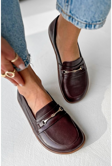 Bordowe mokasyny barefoot Merada