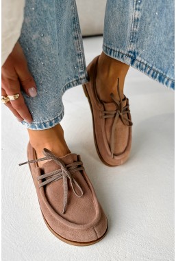 Zamszowe półbuty barefoot Cavellia latte