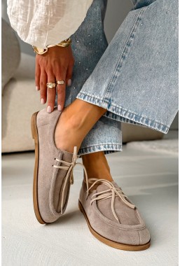 Zamszowe półbuty barefoot Cavellia cappuccino